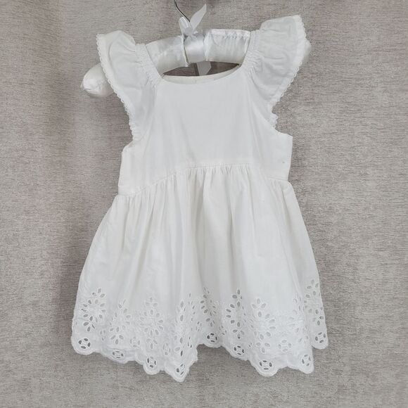 Baby Gap White Eyelet Dress / Blouse Cotton Girls Infant Size 6-12mo - Picture 9 of 15